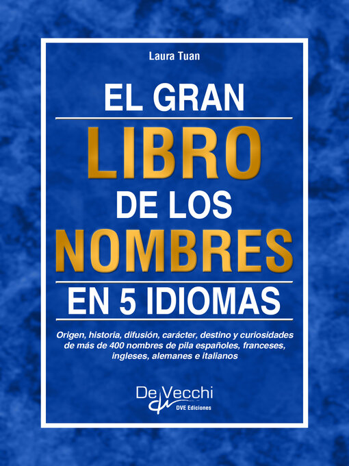 Cover image for El gran libro de los nombres en 5 idiomas
